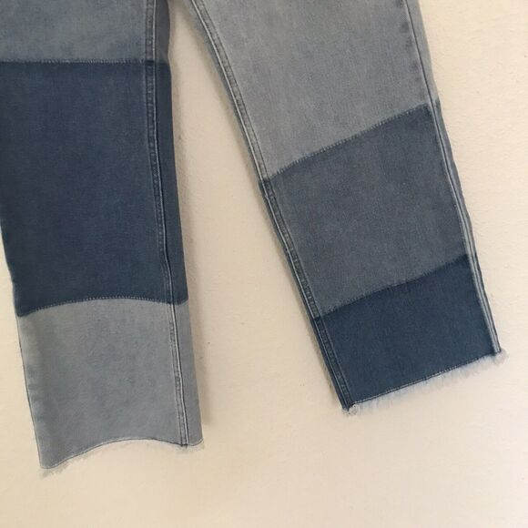 Wrangler Billabong Blue Patchwork Mid Rise Straight Leg Denim Jeans - 28 - Picture 3 of 9